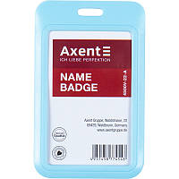 Бейдж-слайдер вертикальный Axent 4500V-22-A, 110х69 мм, блакитний