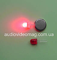 Світлодіод 3V 8 мм, дифузний, колір червоний