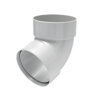Колено для водосточной трубы двухмуфтовое 67° Rainway 75 мм, Цвет: Белый