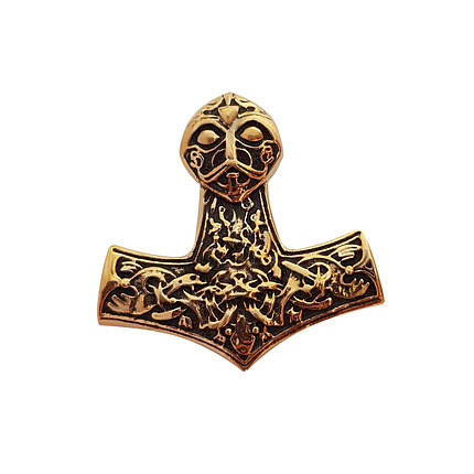 Молот Тора з ликом Тора, товстий Мьйольнір MIJOLLNIR кулон підвіска оберіг, фото 1