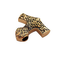 Молот Тора з ликом Тора, товстий Мьйольнір MIJOLLNIR кулон підвіска оберіг, фото 3