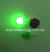 Світлодіод 3V 8 мм, дифузний, колір зелений