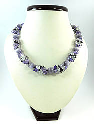 Ексклюзивне намисто "Фіолетові мрії", Вишукане намисто з натурального каменю, красиві прикраси