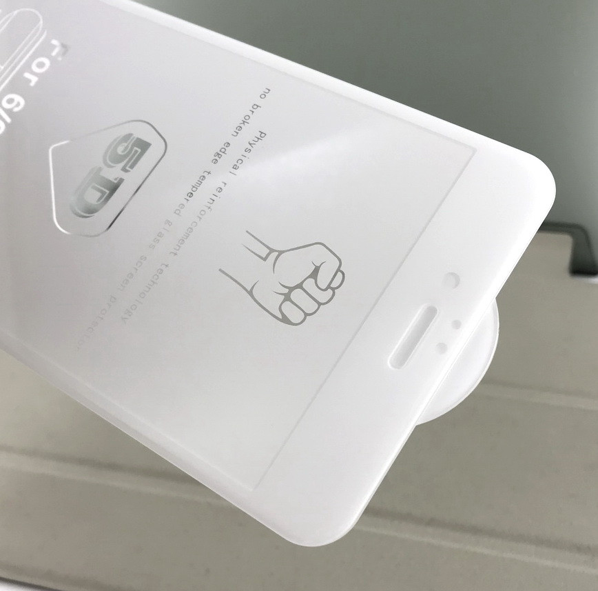 IPhone 6 Plus, 6s Plus защитное стекло на телефон противоударное 4D full glue white белое - фото 2 - id-p1104284784