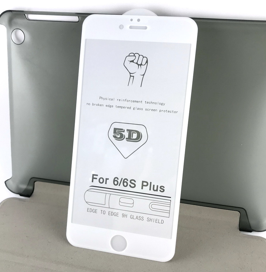 IPhone 6 Plus, 6s Plus защитное стекло на телефон противоударное 4D full glue white белое - фото 1 - id-p1104284784