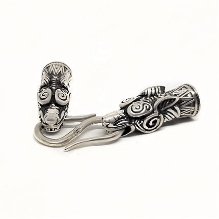 Кінцевики Голови на браслет Вовк 2 розміру, фото 1