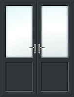 Пластикові міжкімнатні 2 стулні двері антрацит ламінація з обох боків