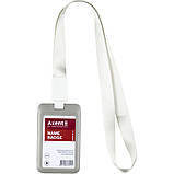 Шнурок для бейджа Axent Office 4560-03-А с ретрактором, сірий, фото 2