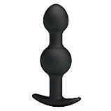 Анальна пробка Pretty Love silicone Anal balls Black, фото 2