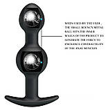 Анальна пробка Pretty Love silicone Anal balls Black, фото 5