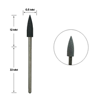 Полірувальник силіконовий для штучних нігтів Н 338m mini Сіра куля мала