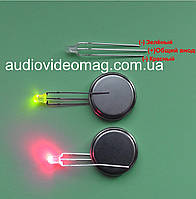 Світлодіод 3V 3 мм з загальним АНОДОМ, двоколірний, червоний і зелений