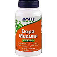 Now Foods, Dopa Mucuna (90 капс.), мукуна, адаптоген растительный