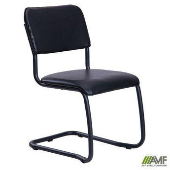 Офісний стілець Квест чорний/кожзам AMF