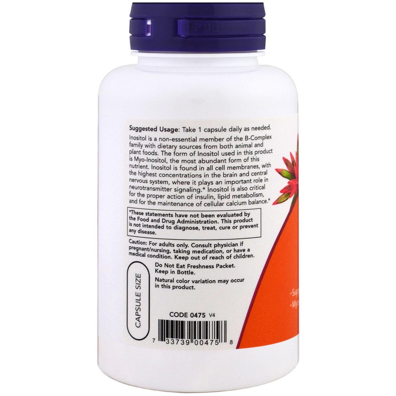 Купить Now Foods, Inositol 500 мг (100 капс.), инозитол, витамин В8 ...