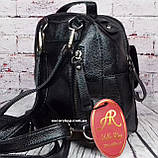 Чорний мінірюкзак. Розмір (см.) 21х18. Модний жіночий рюкзак. Невелика сумка портфель Alex Rai. РС10-1, фото 2