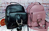 Чорний мінірюкзак. Розмір (см.) 21х18. Модний жіночий рюкзак. Невелика сумка портфель Alex Rai. РС10-1, фото 6