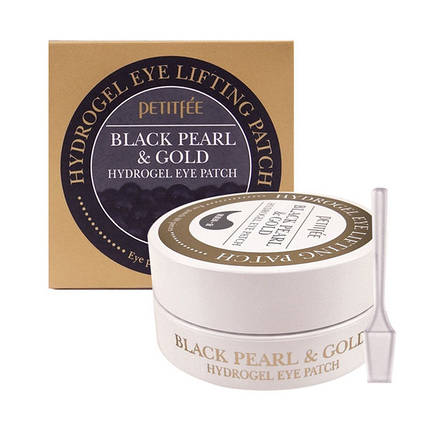 Патчі для очей із золотом і чорним перлами Petitfee Gold Black Pearl & Gold Hydrogel Eye Patch 60 шт., фото 1