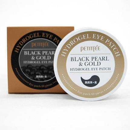 Патчі для очей із золотом і чорним перлами Petitfee Gold Black Pearl & Gold Hydrogel Eye Patch 60 шт., фото 3