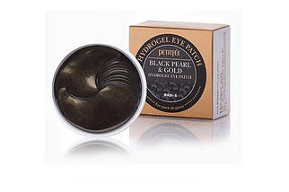 Патчі для очей із золотом і чорним перлами Petitfee Gold Black Pearl & Gold Hydrogel Eye Patch 60 шт., фото 4