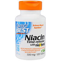 Ниацин Doctors Best, niacin, 120 капсул по 500 мг, витамин В-3