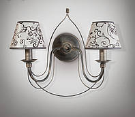 Бра 2-х ламповое, настенный светильник с абажурами 18320-7 серии "Элисон"
