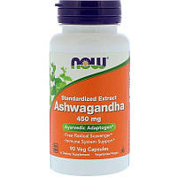 Now Foods, Ashwagandha 450 мг (90 капс.), ашваганда