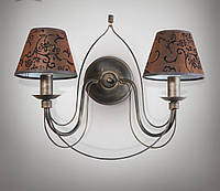 Бра 2-х ламповое, настенный светильник с абажурами 18320-8 серии "Элисон"