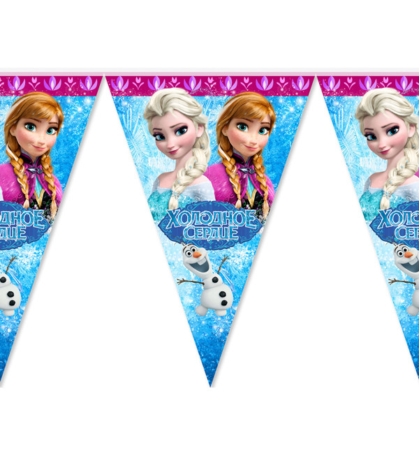 Паперова гірлянда прапорці "Холодне серце", Польща