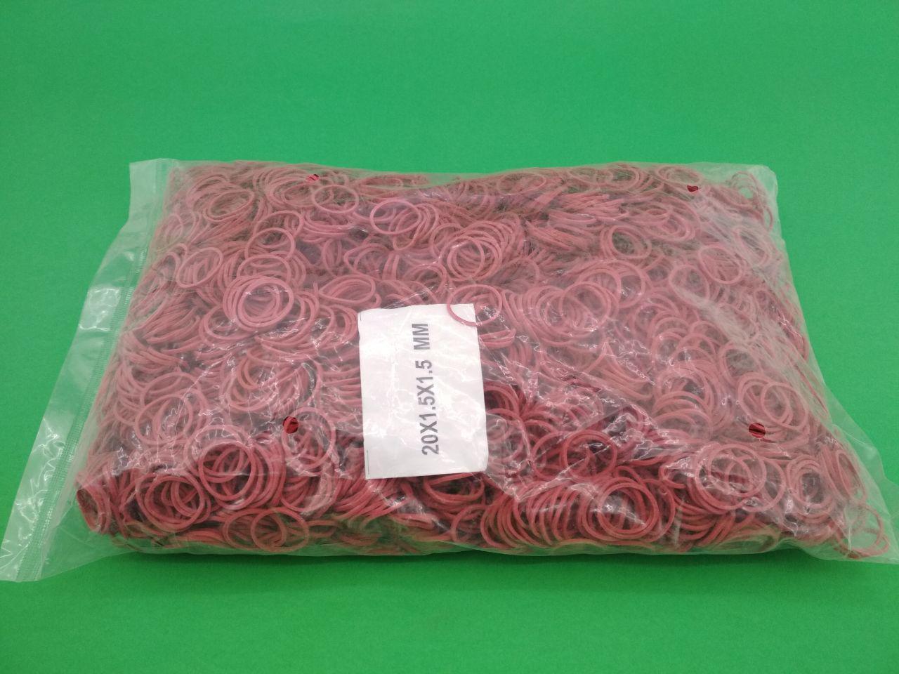 Гумки для грошей червоні (20*1,5*1,5) "Plast", 1 кг/пач, фото 1