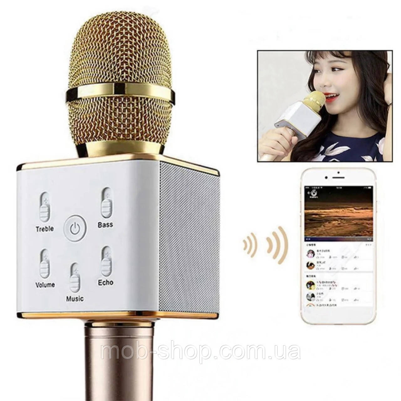 Беспроводной Bluetooth микрофон для караоке Q7 с динамиками  многофункциональный микрофон (ID#1104416892), цена: 425 ?, купить на Prom.ua