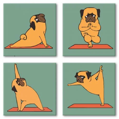 Картина за номерами Квартет Yoga-dog KNP012 Ідейка 4 по 18 х 18 см, фото 1