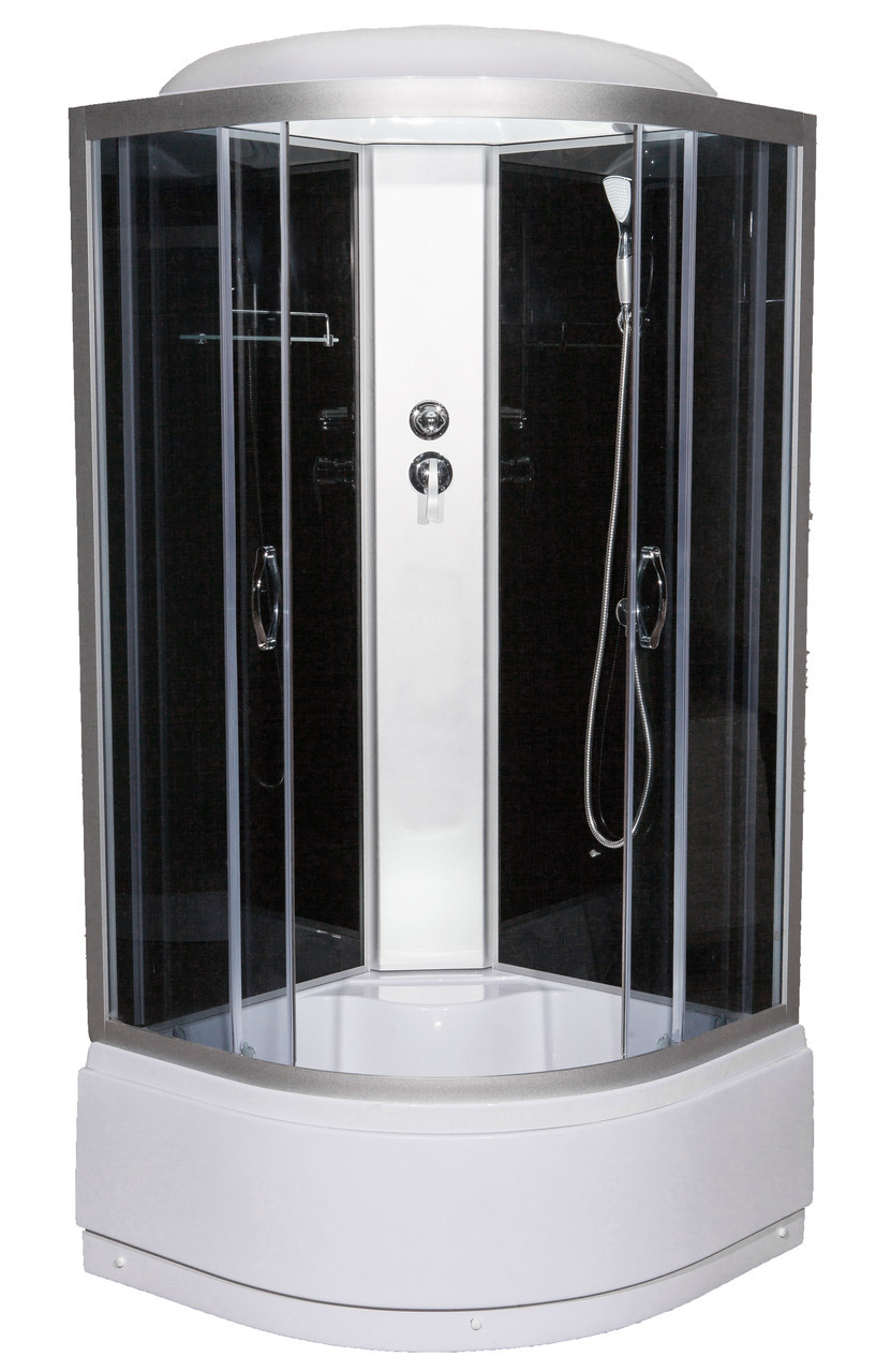 Душовий бокс Sannio Ricco 90х90x215, високий піддон, чорні задні стінки, без електроніки, фото 1