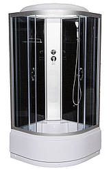 Душовий бокс Sannio Ricco 90х90x215, високий піддон, чорні задні стінки, без електроніки