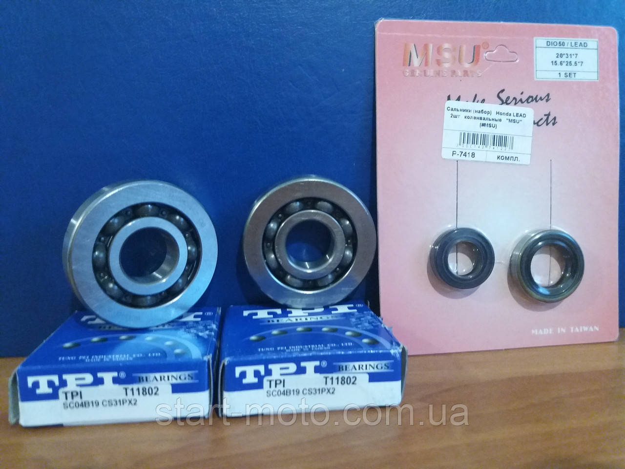 Honda Dio ZX 34 | 35 Набір підшипники 20х56х12мм (+сальники) (фірма TPI), фото 1