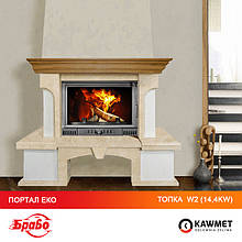 Портал для камина БРАВО Эко + каминная топка KAWMET W2