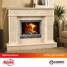 Портал для камина БРАВО Оскар + каминная топка KAWMET W2