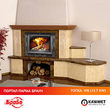 Облицовка камина Браво Парма Браун + каминная топка KAWMET W6