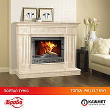 Облицовка камина Браво Тунис + каминная топка KAWMET W6
