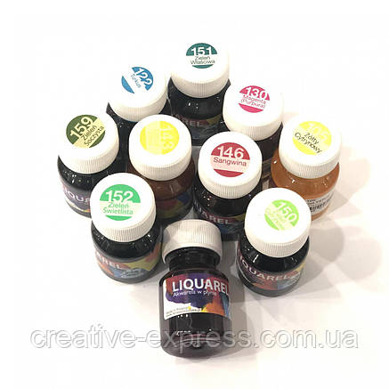 Рідка акварельна фарба 100 біла, 30мл LIQUAREL, фото 2