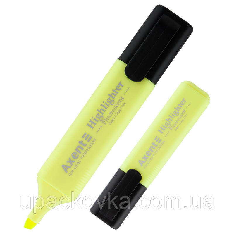 Маркер Axent Highlighter 2531-08-A, 1-5 мм, клинуватий жовтий, фото 1
