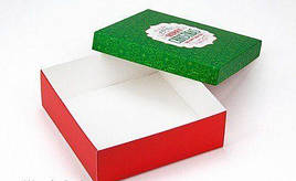 Подарункова коробка NZY "Marry Christmas" 18х18х6 см Зелений/ Червоний (128731)