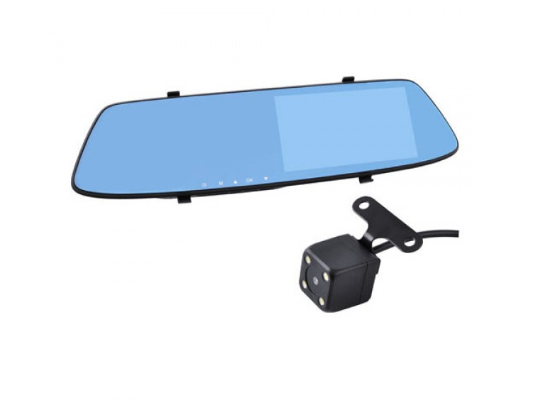 Автомобільний відеореєстратор дзеркало L-9003 4,3" Touch Screen 2 камери 1080P Full HD, фото 1