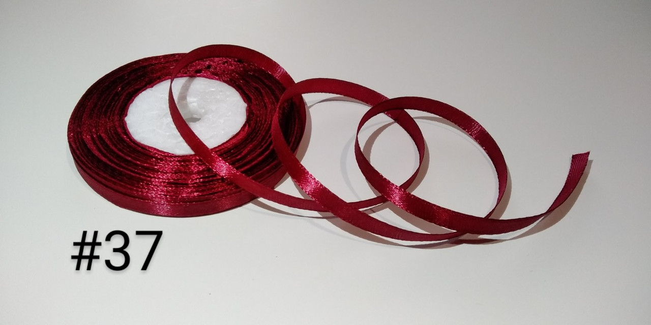 Стрічка атласна. 0,6 см х 23 м. бордова, фото 1