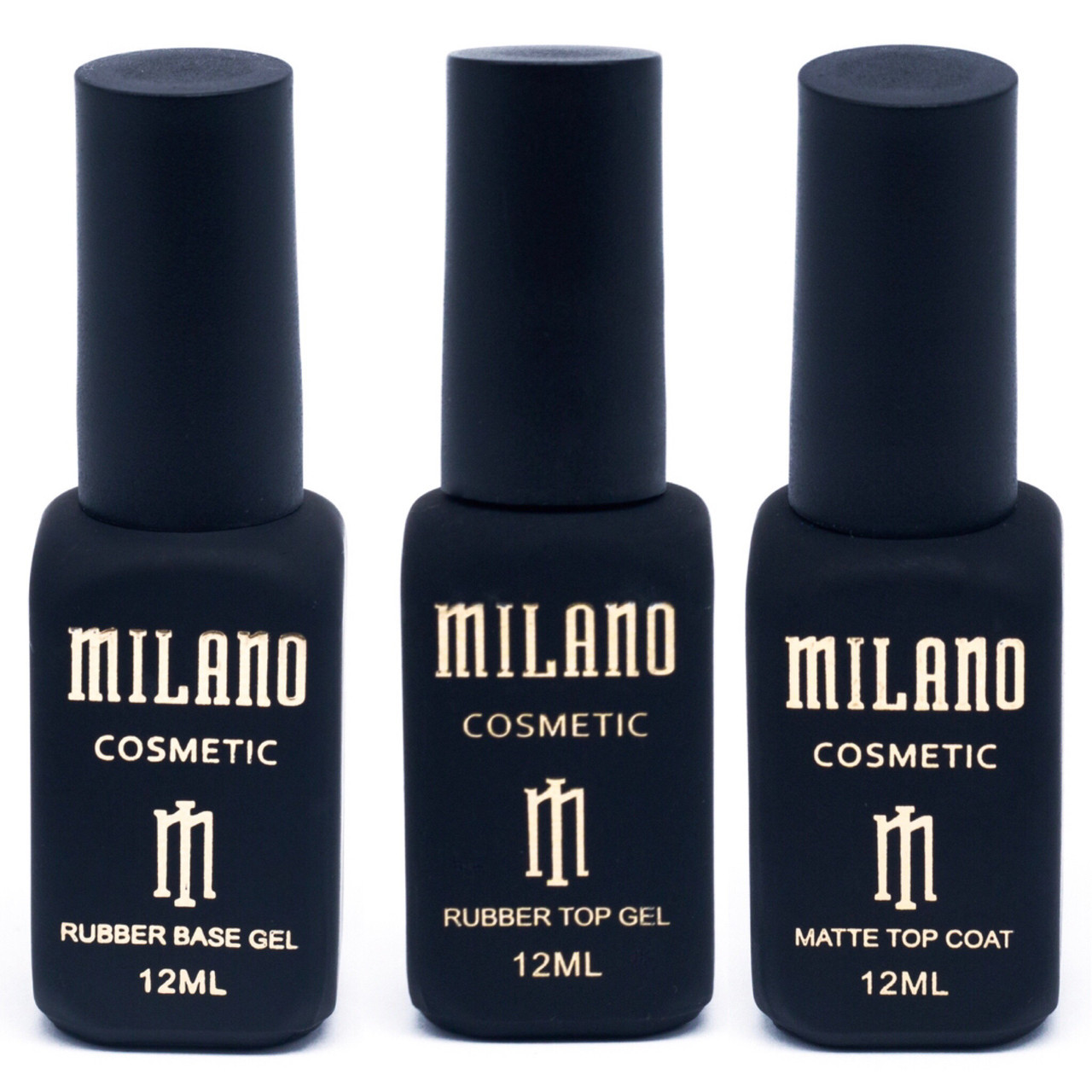 Milano Rubber Top (каучуковий топ) + Rubber Base (каучукова база) + Matt Top ( матовий топ), 12мл