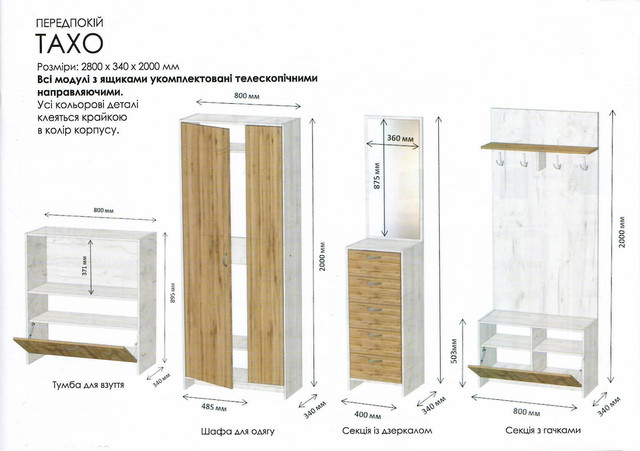 Мебель в прихожую "Тахо"