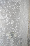 Тюль "Фатин суцвіття молочний" висота 1.5 м., фото 4