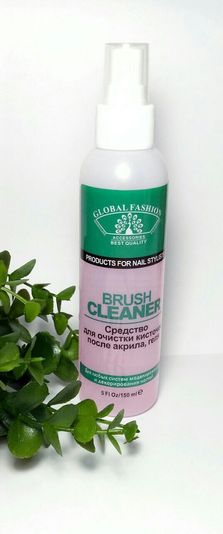 Засіб для очищення пензликів після акрилу,гелю brush cleaner 150 мл Global fashion