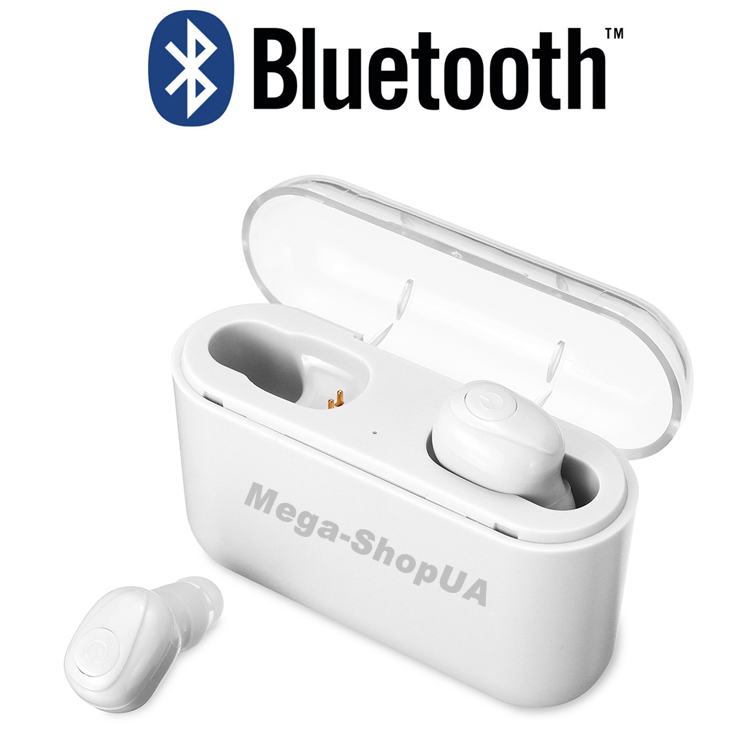 Бездротові вакуумні навушники та гарнітура Bluetooth блютуз X8-W для телефону смартфона