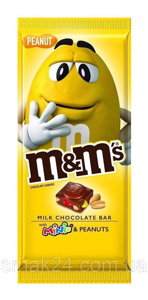 Шоколад молочний M&M's PEANUT (з ММдемосами та арахісом) 165 г